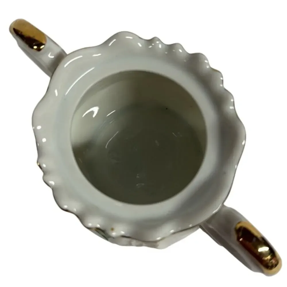 Vintage‎ Lefton China Christmas Holly Hand Painted Creamer & Sugar Set NE1965